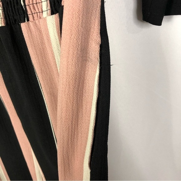 Chetta B Black & Pink Stripe Wide Leg Long Sleeve Jumpsuit XS - Picture 5 of 6